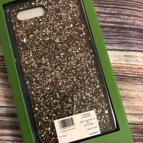 NWT Kate spade glitter wrap folio iPhone 8plus - Picture 2 of 8
